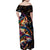 Peacock Bass Fishing Family Matching Off Shoulder Maxi Dress and Hawaiian Shirt Waves Art