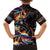 Peacock Bass Fishing Family Matching Off Shoulder Short Dress and Hawaiian Shirt Waves Art