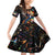 Peacock Bass Fishing Family Matching Off Shoulder Short Dress and Hawaiian Shirt Waves Art