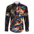 Peacock Bass Fishing Family Matching Off Shoulder Short Dress and Hawaiian Shirt Waves Art