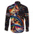Peacock Bass Fishing Family Matching Off Shoulder Short Dress and Hawaiian Shirt Waves Art