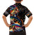 Peacock Bass Fishing Family Matching Short Sleeve Bodycon Dress and Hawaiian Shirt Waves Art