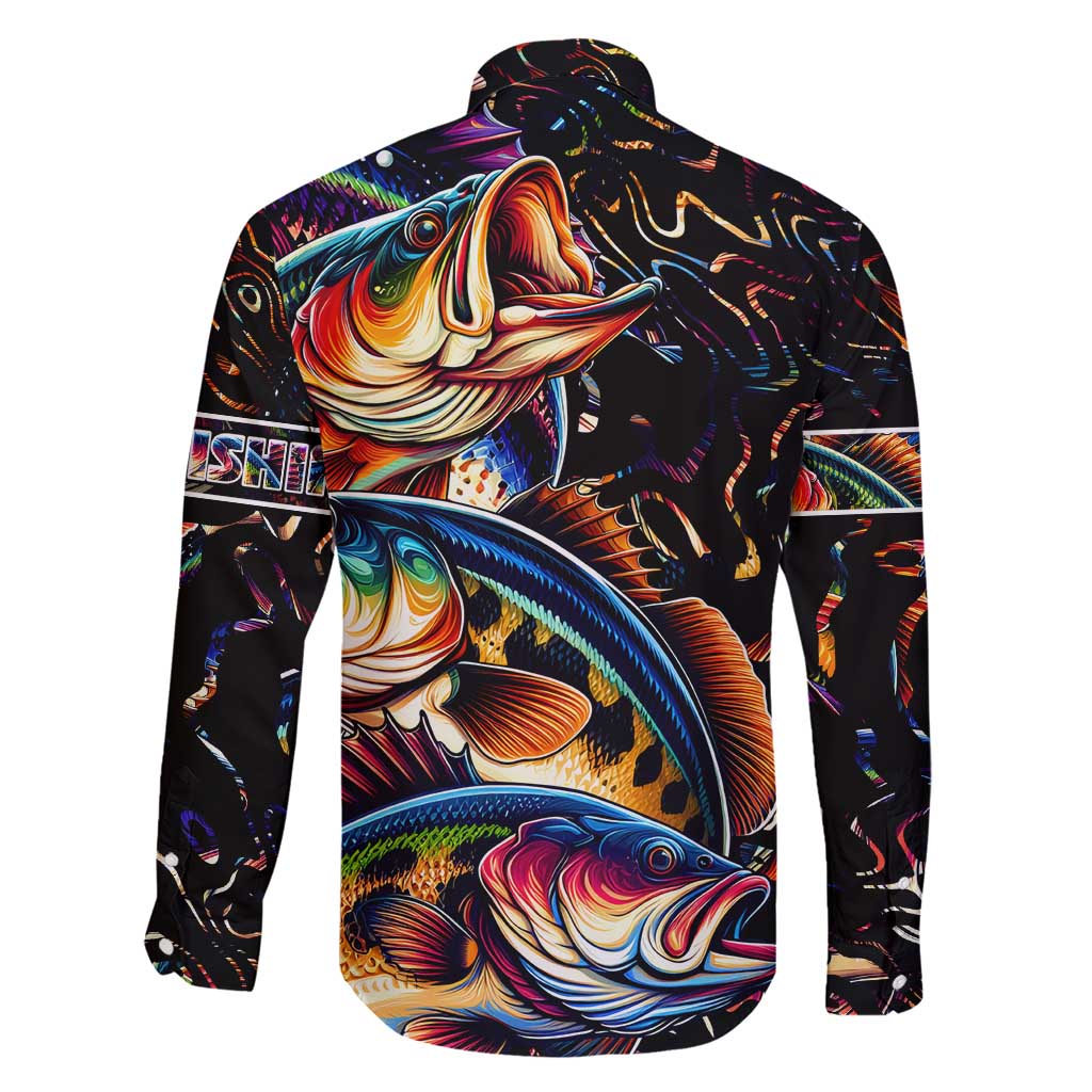 Peacock Bass Fishing Family Matching Short Sleeve Bodycon Dress and Hawaiian Shirt Waves Art