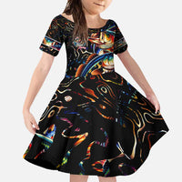 Peacock Bass Fishing Family Matching Tank Maxi Dress and Hawaiian Shirt Waves Art