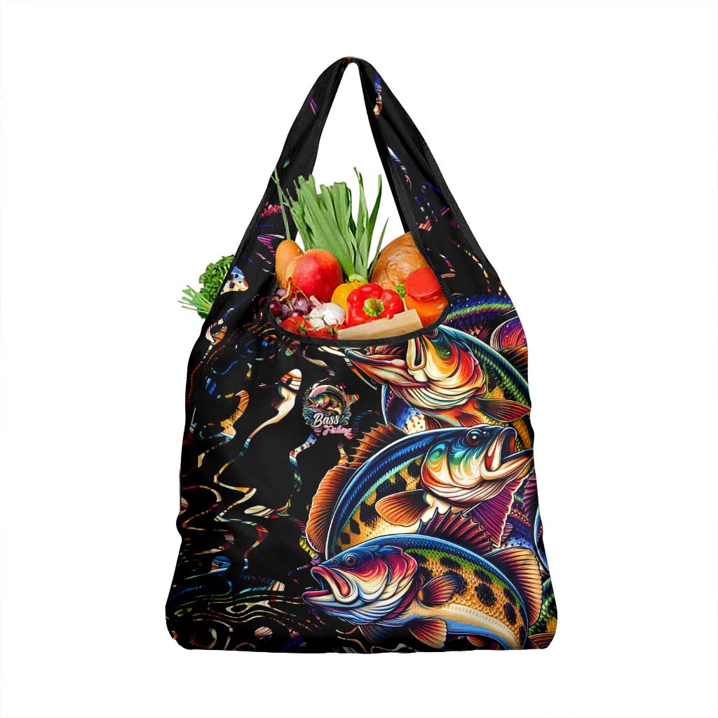 Peacock Bass Fishing Grocery Bag Waves Art