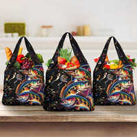 Peacock Bass Fishing Grocery Bag Waves Art