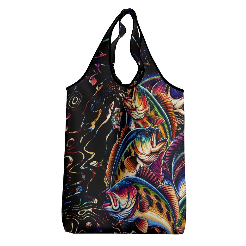 Peacock Bass Fishing Grocery Bag Waves Art