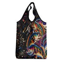 Peacock Bass Fishing Grocery Bag Waves Art