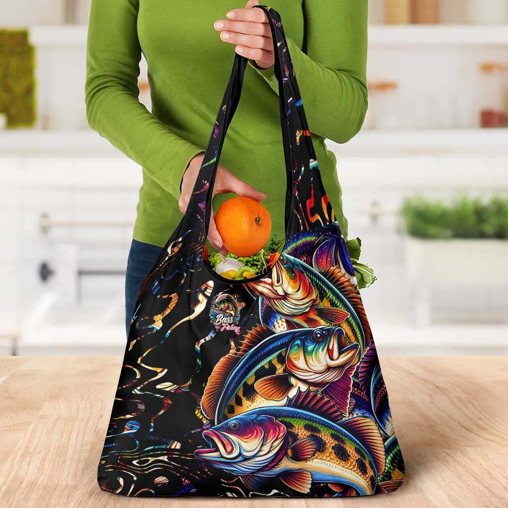 Peacock Bass Fishing Grocery Bag Waves Art