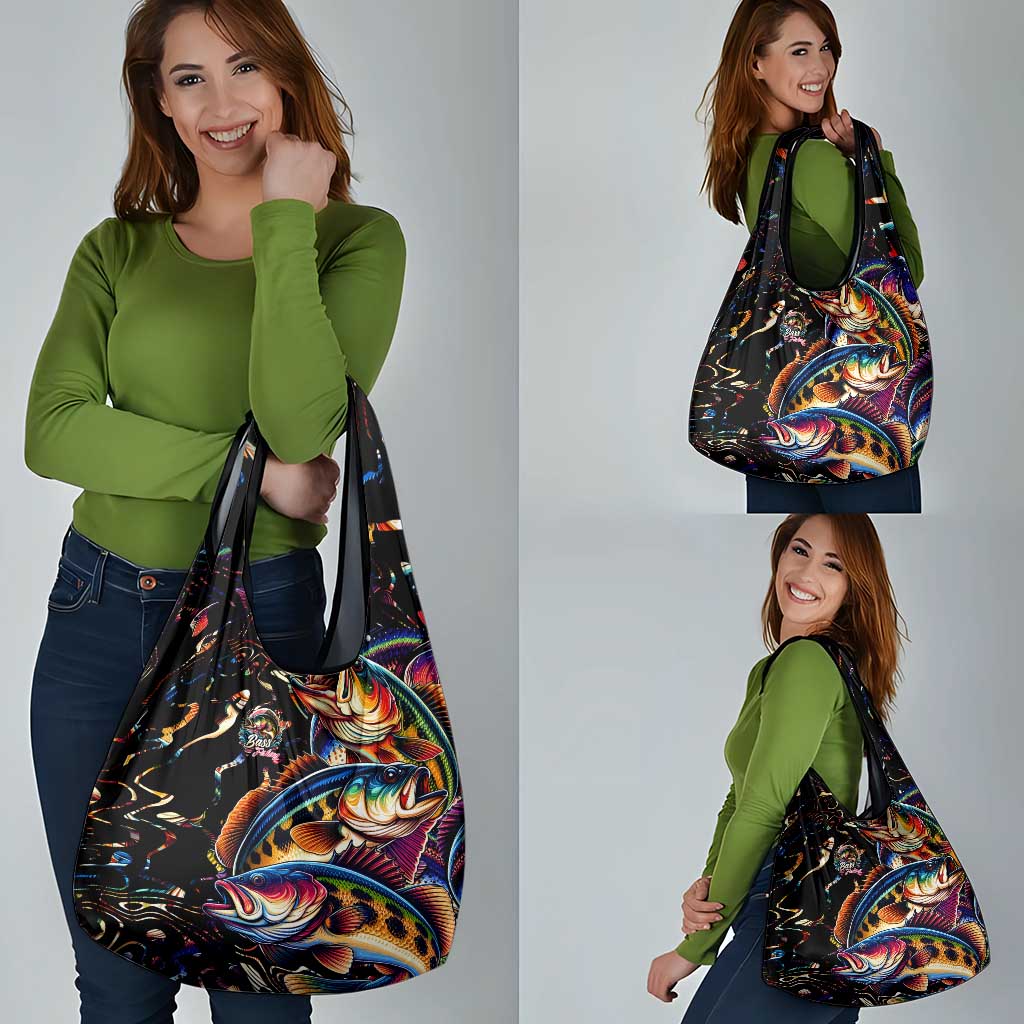 Peacock Bass Fishing Grocery Bag Waves Art