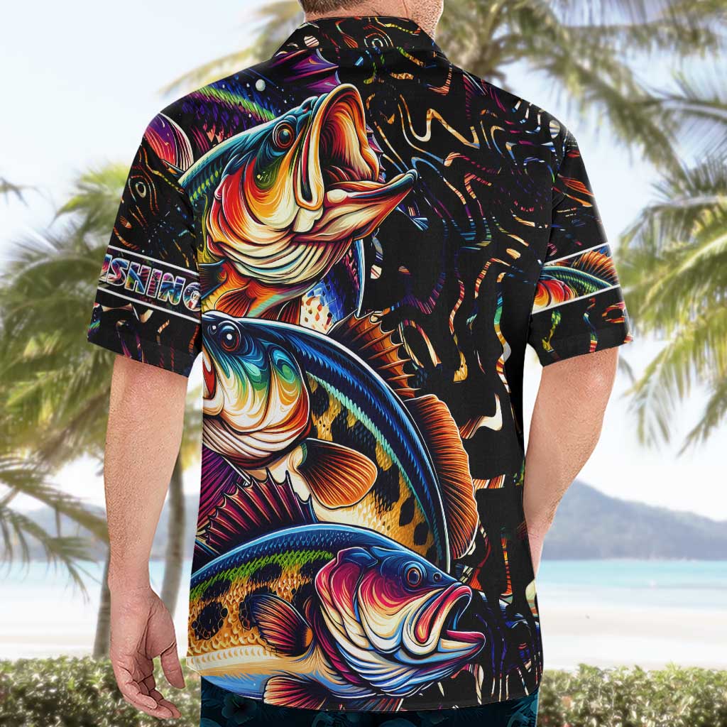 Peacock Bass Fishing Hawaiian Shirt Waves Art