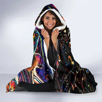 Peacock Bass Fishing Hooded Blanket Waves Art