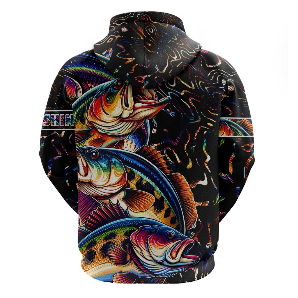 Peacock Bass Fishing Hoodie Waves Art