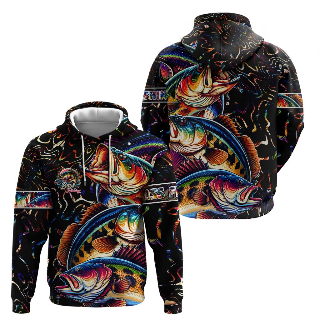 Peacock Bass Fishing Hoodie Waves Art