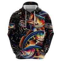 Peacock Bass Fishing Hoodie Waves Art