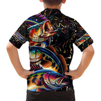 Peacock Bass Fishing Kid Hawaiian Shirt Waves Art