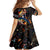 Peacock Bass Fishing Kid Short Sleeve Dress Waves Art