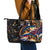 Peacock Bass Fishing Leather Tote Bag Waves Art