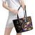 Peacock Bass Fishing Leather Tote Bag Waves Art