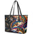 Peacock Bass Fishing Leather Tote Bag Waves Art