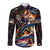 Peacock Bass Fishing Long Sleeve Button Shirt Waves Art