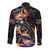 Peacock Bass Fishing Long Sleeve Button Shirt Waves Art
