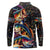 Peacock Bass Fishing Long Sleeve Polo Shirt Waves Art