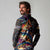 Peacock Bass Fishing Long Sleeve Polo Shirt Waves Art