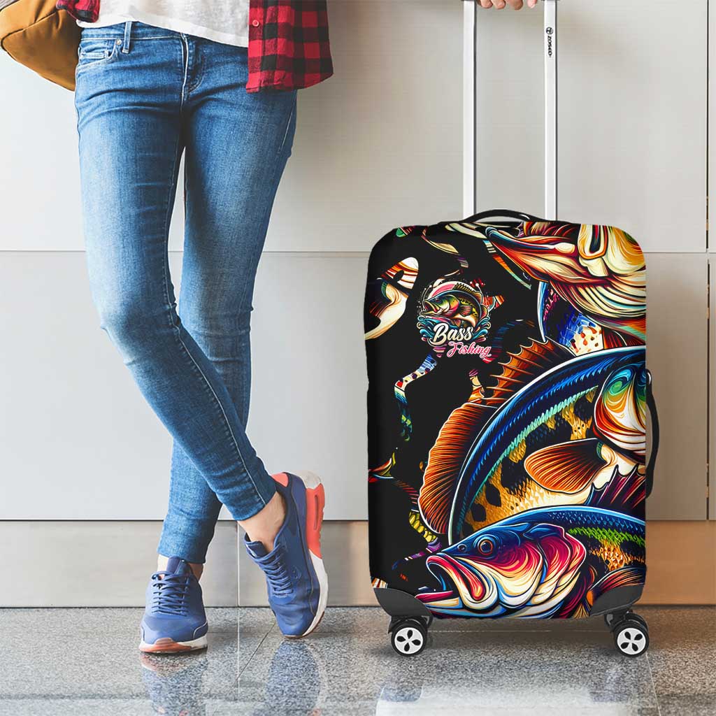 Peacock Bass Fishing Luggage Cover Waves Art