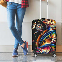 Peacock Bass Fishing Luggage Cover Waves Art