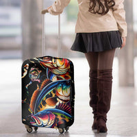 Peacock Bass Fishing Luggage Cover Waves Art