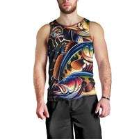Peacock Bass Fishing Men Tank Top Waves Art