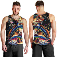 Peacock Bass Fishing Men Tank Top Waves Art