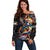 Peacock Bass Fishing Off Shoulder Sweater Waves Art