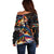Peacock Bass Fishing Off Shoulder Sweater Waves Art