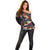 Peacock Bass Fishing Off Shoulder Sweater Waves Art