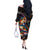 Peacock Bass Fishing Off The Shoulder Long Sleeve Dress Waves Art