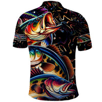 Peacock Bass Fishing Polo Shirt Waves Art