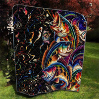 Peacock Bass Fishing Quilt Waves Art