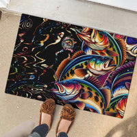 Peacock Bass Fishing Rubber Doormat Waves Art