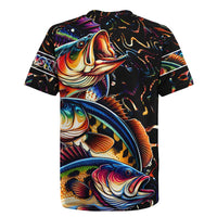 Peacock Bass Fishing Rugby Jersey Waves Art
