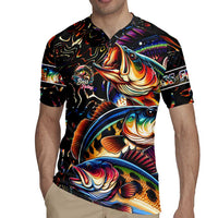 Peacock Bass Fishing Rugby Jersey Waves Art