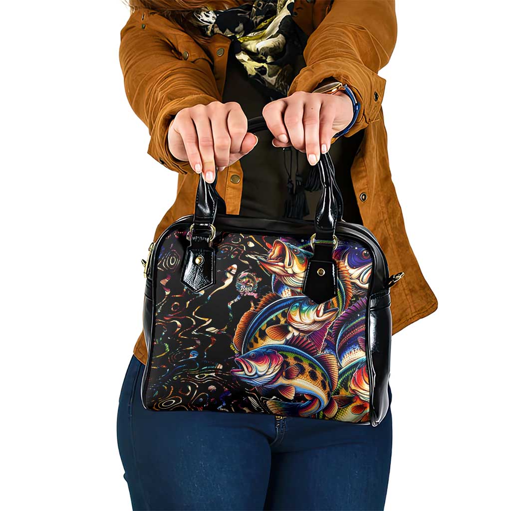 Peacock Bass Fishing Shoulder Handbag Waves Art