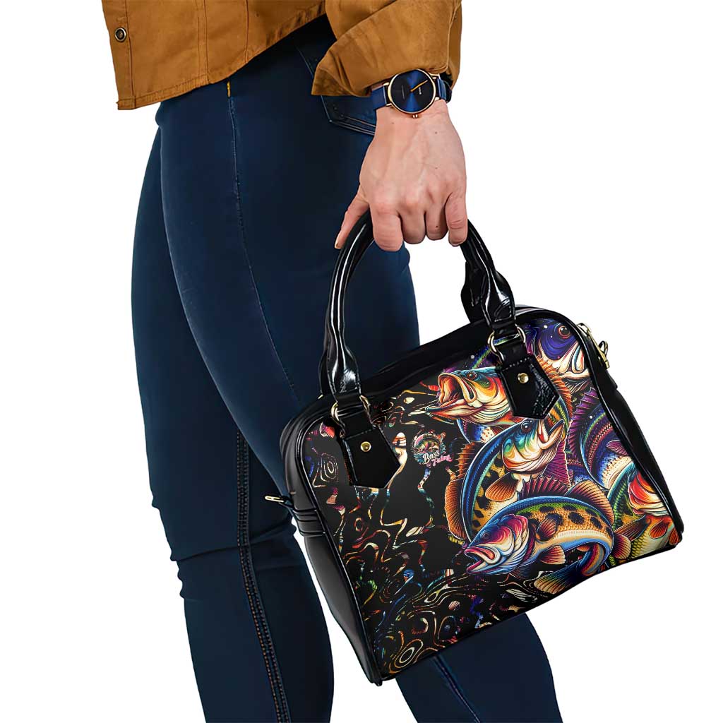 Peacock Bass Fishing Shoulder Handbag Waves Art
