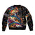 Peacock Bass Fishing Sleeve Zip Bomber Jacket Waves Art