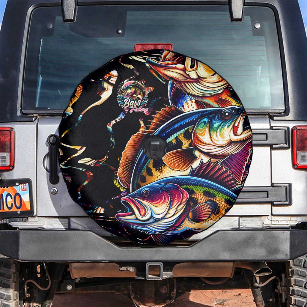 Peacock Bass Fishing Spare Tire Cover Waves Art
