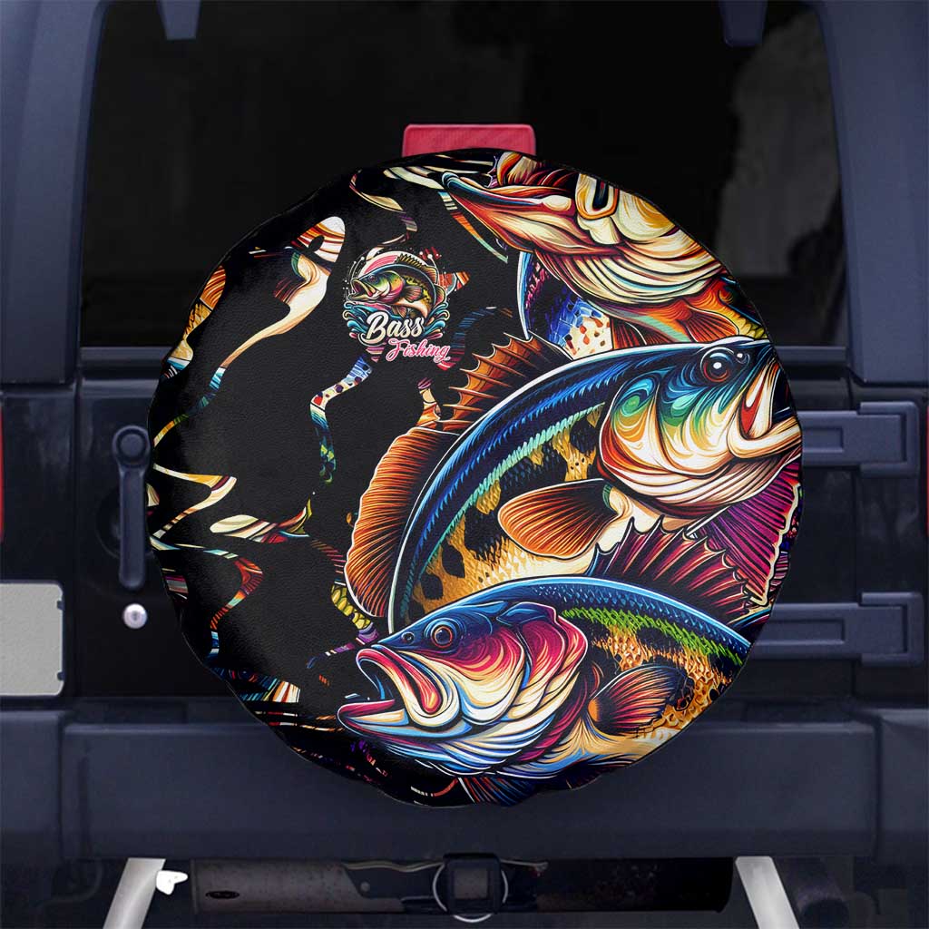 Peacock Bass Fishing Spare Tire Cover Waves Art