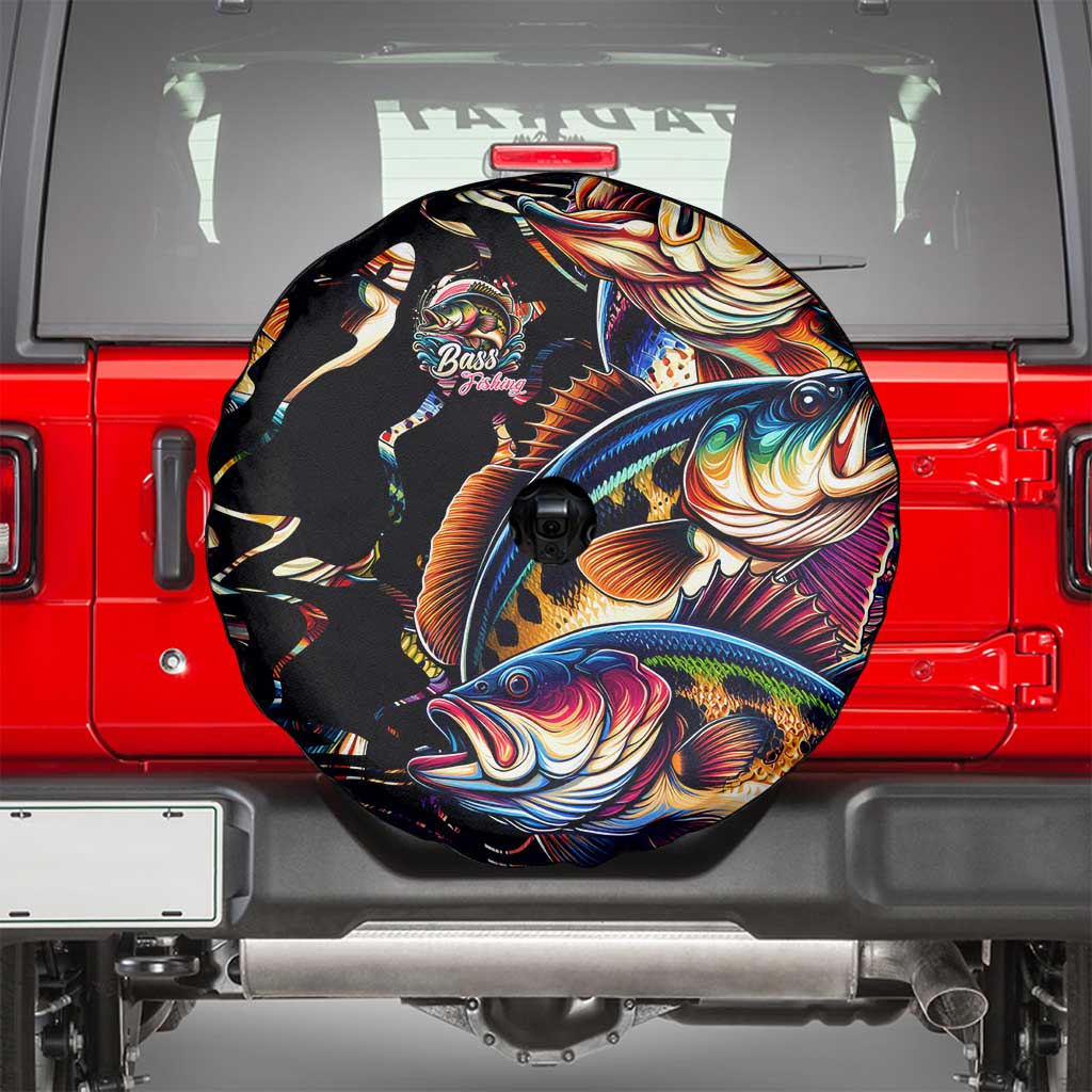 Peacock Bass Fishing Spare Tire Cover Waves Art