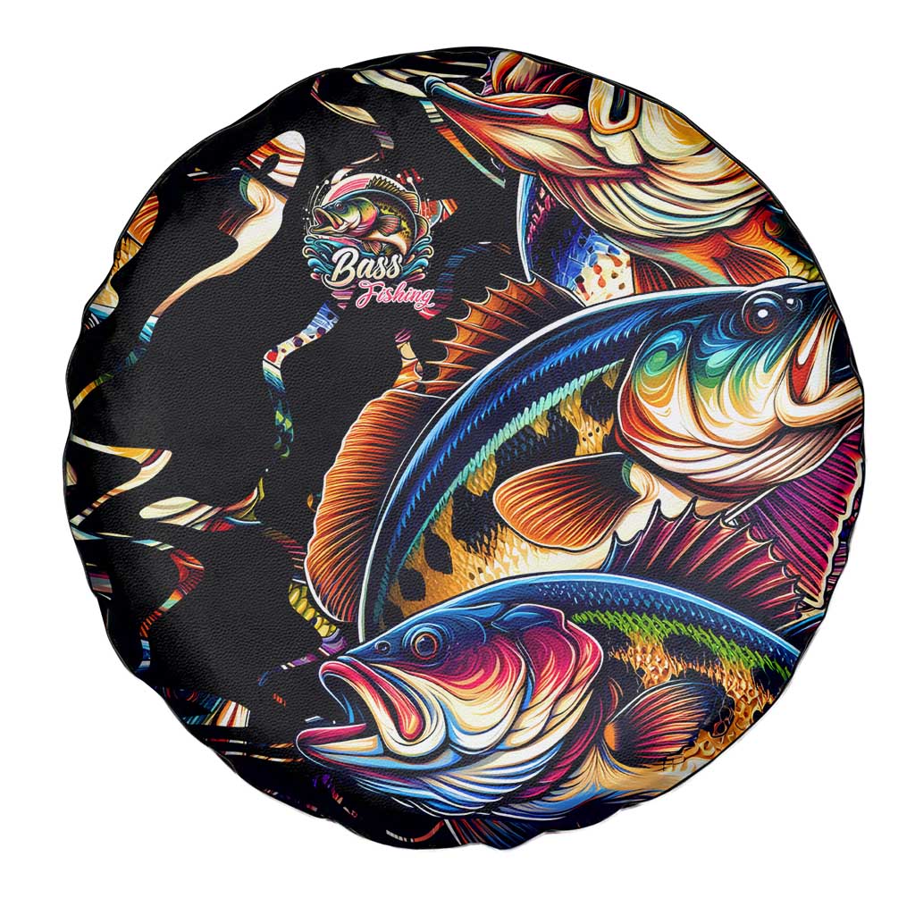 Peacock Bass Fishing Spare Tire Cover Waves Art