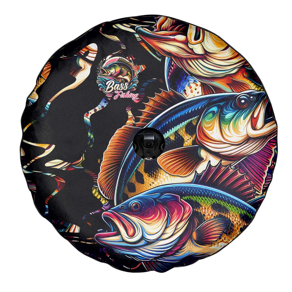 Peacock Bass Fishing Spare Tire Cover Waves Art